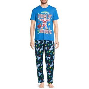 Christmas Vacation Men’s Graphic T-Shirt and Pants Sleepwear Set, 2-Piece